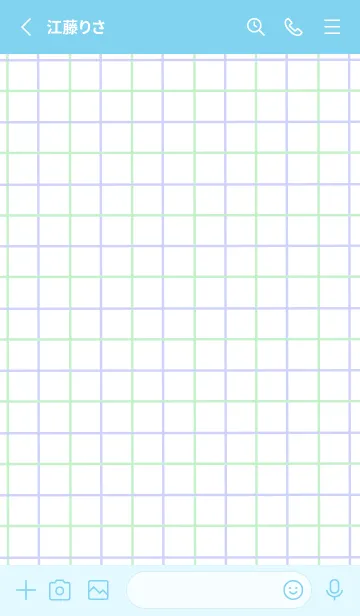 [LINE着せ替え] 2色方眼紙/グリーン&パープル/水色の画像2