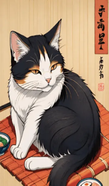 [LINE着せ替え] 浮世絵 ミャオミャオ猫 3570Daの画像1