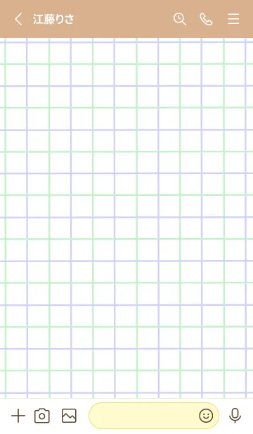 [LINE着せ替え] 2色方眼紙/グリーン&パープル/薄茶色の画像2