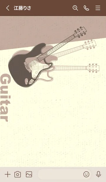 [LINE着せ替え] エレキギター Line  栗色の画像2