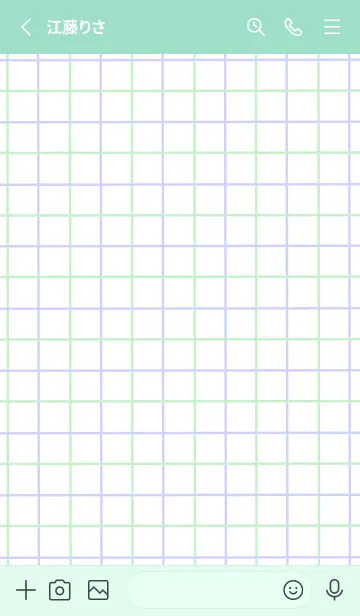 [LINE着せ替え] 2色方眼紙/グリーン&パープル/ライトミントの画像2
