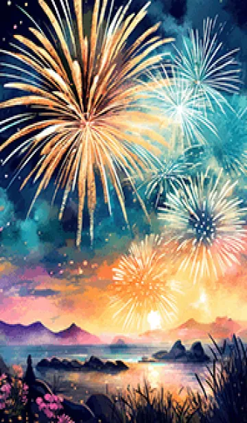 [LINE着せ替え] 美しい打ち上げ花火の着せかえ#23の画像1