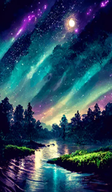 [LINE着せ替え] 綺麗な星空の夜景着せかえ#1213の画像1