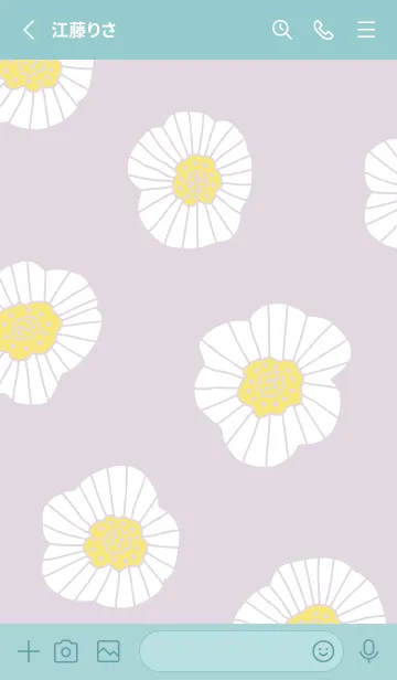 [LINE着せ替え] シンプル 白いお花 大人25の画像2