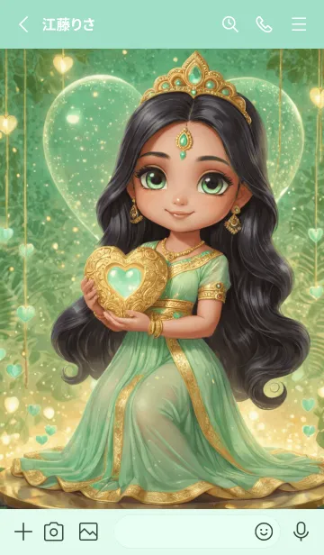 [LINE着せ替え] Green Lakshmi For Rich & Rich Theme (JP)の画像2