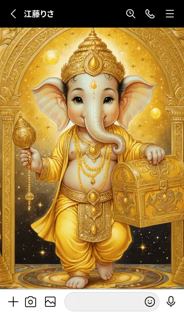 [LINE着せ替え] Yellow Ganesha Win Lottery Rich (JP)の画像2