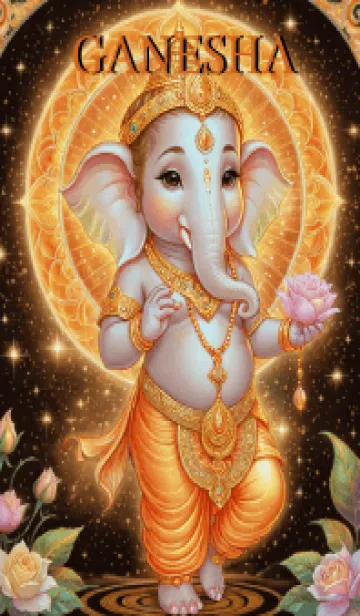 [LINE着せ替え] Orange Ganesha Win Lottery For Rich (JP)の画像1