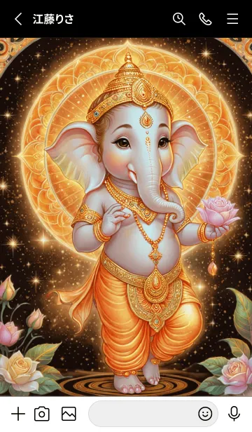 [LINE着せ替え] Orange Ganesha Win Lottery For Rich (JP)の画像2