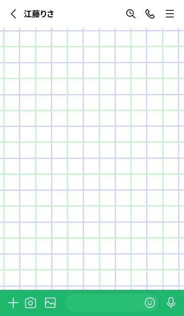 [LINE着せ替え] 2色方眼紙/グリーン&パープル/緑/白の画像2