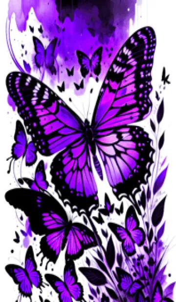 [LINE着せ替え] 幸運な紫の蝶 - 運気を高める 4Q8jhの画像1