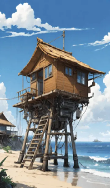 [LINE着せ替え] 海辺のバケーションコテージ w3f1aの画像1