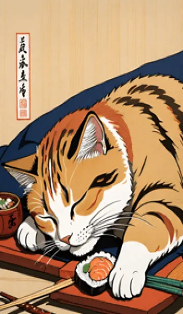 [LINE着せ替え] 浮世絵 ミャオミャオ猫 bd735cの画像1