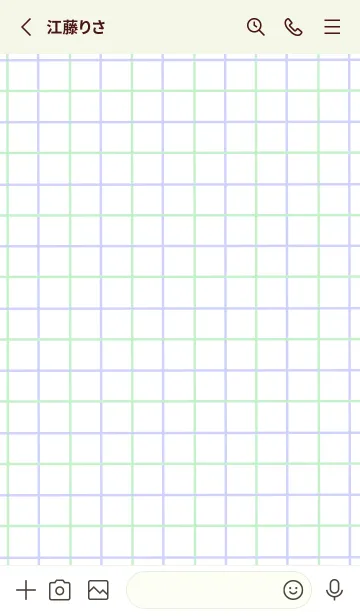 [LINE着せ替え] 2色方眼紙/グリーン&パープル/リーフカラーの画像2