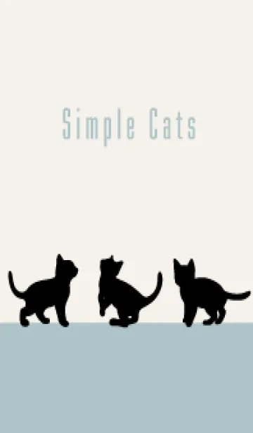 [LINE着せ替え] シンプルな子猫 :ブルーグレーベージュの画像1