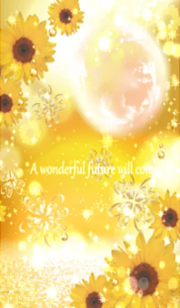 [LINE着せ替え] 開運！ひまわりと煌めく月・17の画像1