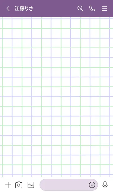 [LINE着せ替え] 2色方眼紙/グリーン&パープル/深紫色の画像2
