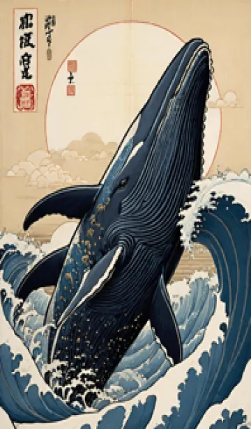 [LINE着せ替え] 浮世絵 - 鯨 96068dの画像1