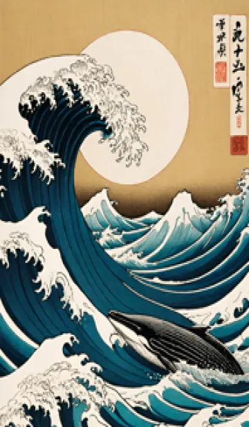 [LINE着せ替え] 浮世絵 - 鯨 95cE9eの画像1