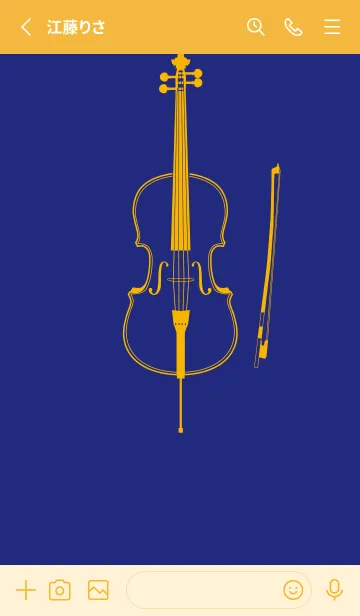 [LINE着せ替え] チェロの楽器きせかえ Deeperual Blueの画像2