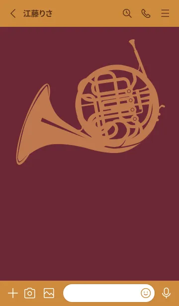 [LINE着せ替え] ホルンの楽器きせかえ バーガンディーの画像2