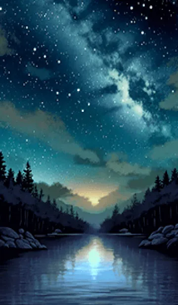 [LINE着せ替え] 綺麗な星空の夜景着せかえ#1221の画像1