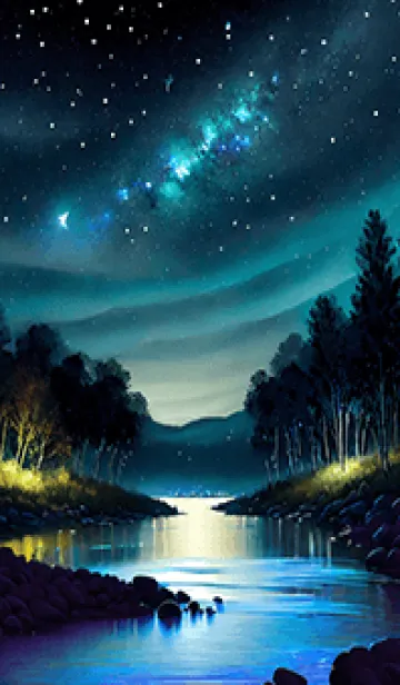 [LINE着せ替え] 綺麗な星空の夜景着せかえ#1223の画像1