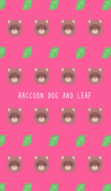 [LINE着せ替え] 縁起たぬきと葉っぱ/ホットピンクの画像1