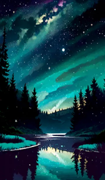 [LINE着せ替え] 綺麗な星空の夜景着せかえ#1225の画像1