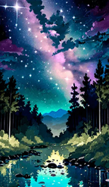 [LINE着せ替え] 綺麗な星空の夜景着せかえ#1226の画像1