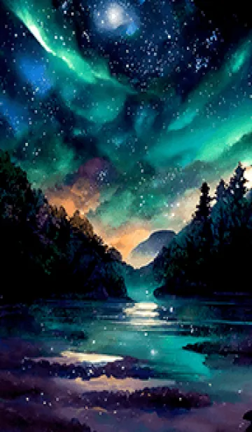 [LINE着せ替え] 綺麗な星空の夜景着せかえ#1227の画像1