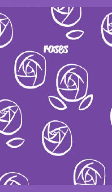 [LINE着せ替え] 線画の薔薇 紫色の画像1