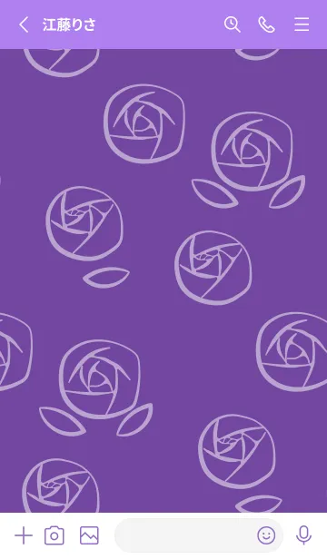 [LINE着せ替え] 線画の薔薇 紫色の画像2