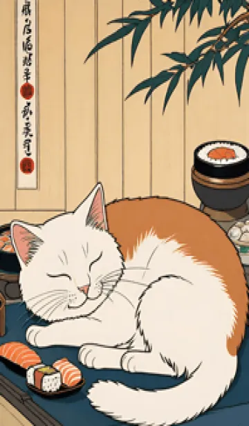 [LINE着せ替え] 浮世絵 ミャオミャオ猫 0f1200の画像1