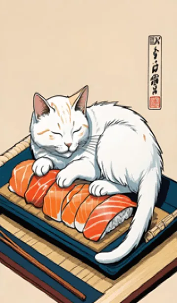 [LINE着せ替え] 浮世絵 ミャオミャオ猫 d456c7の画像1