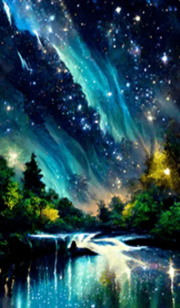 [LINE着せ替え] 綺麗な星空の夜景着せかえ#1228の画像1