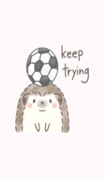 [LINE着せ替え] ハリネズミとサッカー -ピンク-の画像1