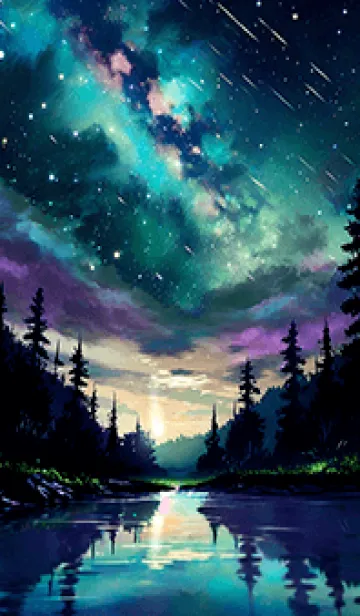 [LINE着せ替え] 綺麗な星空の夜景着せかえ#1230の画像1