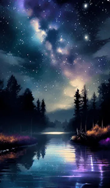 綺麗な星空の夜景着せかえ#1232の着せ替えメイン画像