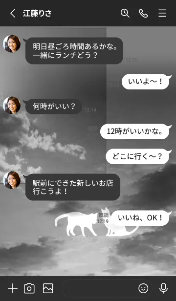 [LINE着せ替え] 幸運の猫と美しい空の景色・8の画像3