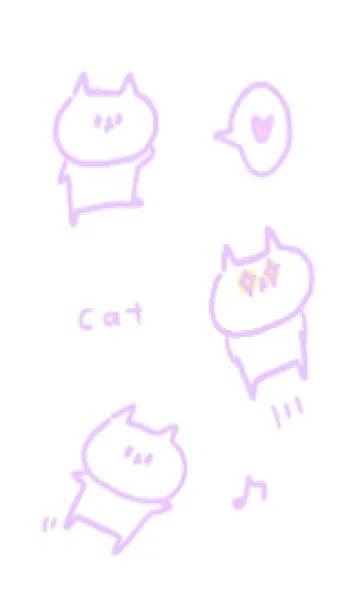 ねこねこゆーる 5-4 (パープル)の着せ替えメイン画像