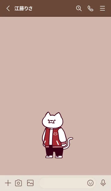 [LINE着せ替え] スタジャンにゃん(くすみ01)の画像2