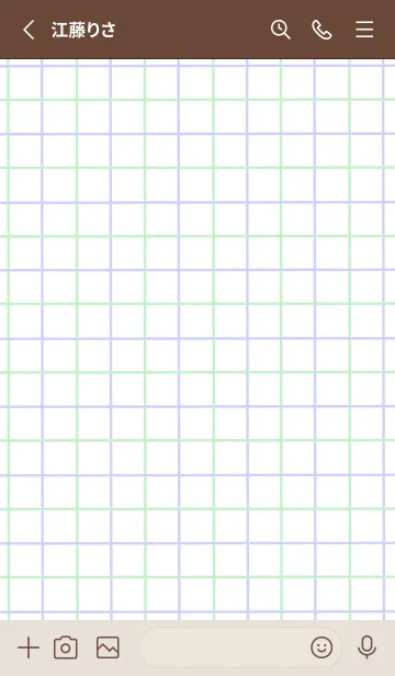 [LINE着せ替え] 2色方眼紙/グリーン&パープル/くすみブルーの画像2