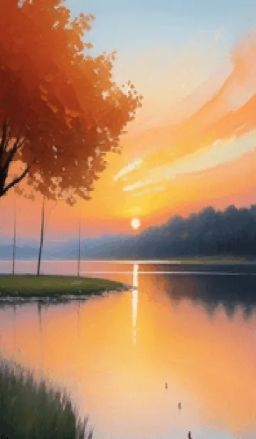 [LINE着せ替え] 下班後の夕日のビーチ IxpA7の画像1