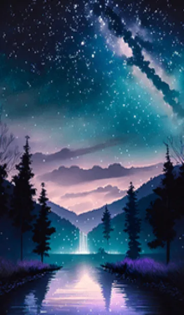 [LINE着せ替え] 綺麗な星空の夜景着せかえ#1239の画像1