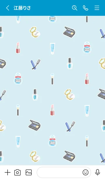 [LINE着せ替え] Cosmetics -dusty blue-【修正版】の画像2