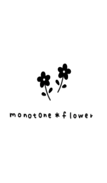 [LINE着せ替え] モノトーンなお花。白と黒。の画像1