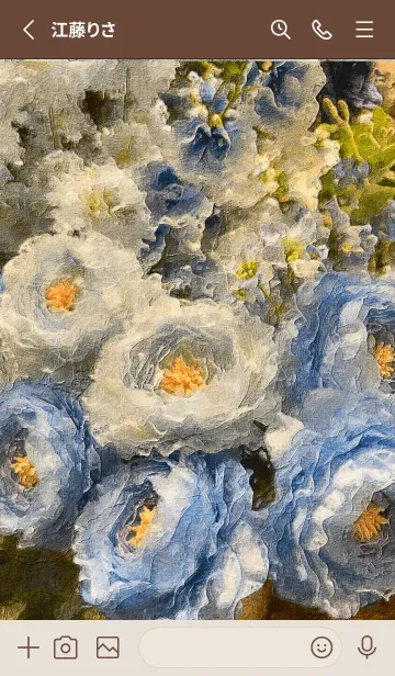 [LINE着せ替え] Blue white flowers 10の画像2