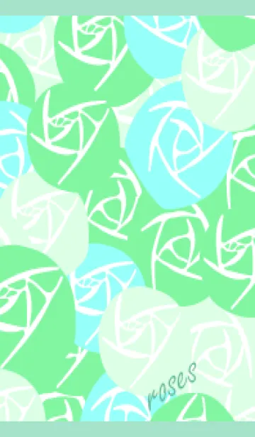 [LINE着せ替え] 緑色のバラ 青緑の画像1