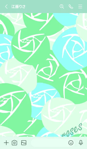 [LINE着せ替え] 緑色のバラ 青緑の画像2