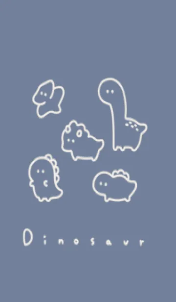 [LINE着せ替え] ゆる恐竜。 くすみブルーとベージュの画像1